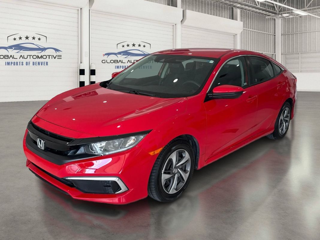 Red 2020 Honda Civic Sedan Front-Wheel Drive Continuously Variable Transmission
