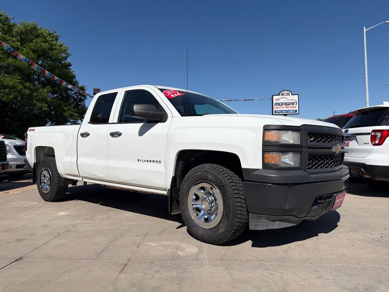 White 2015 Chevrolet Silverado 1500 LS Double Cab 4WD Pickup Truck Four-Wheel Drive 6-Speed Automatic