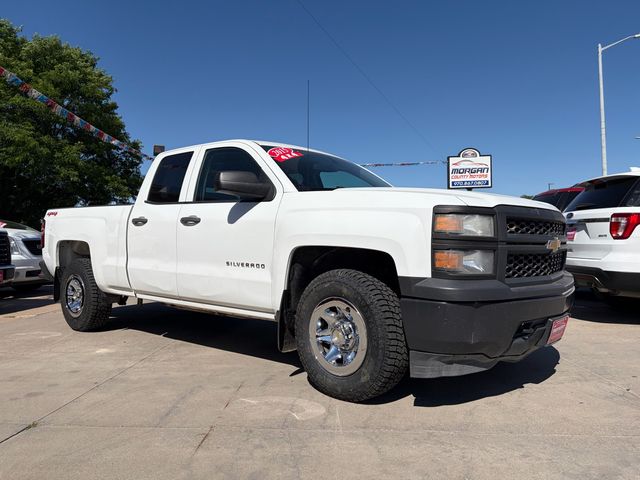 White 2015 Chevrolet Silverado 1500 LS Double Cab 4WD Pickup Truck Four-Wheel Drive 6-Speed Automatic