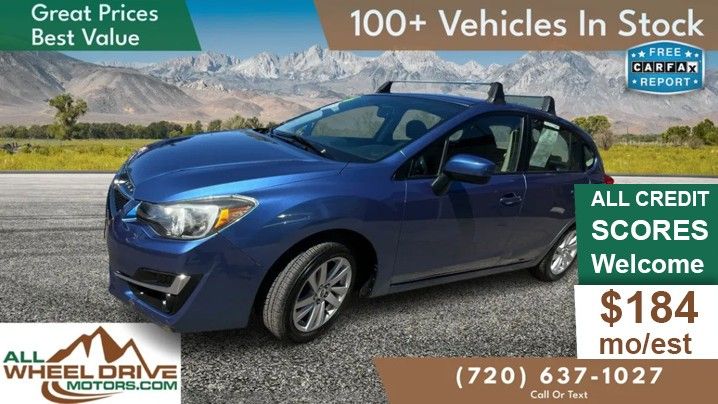 Blue 2016 Subaru Impreza 2.0i Premium Hatchback Hatchback All-Wheel Drive 6-Speed CVT
