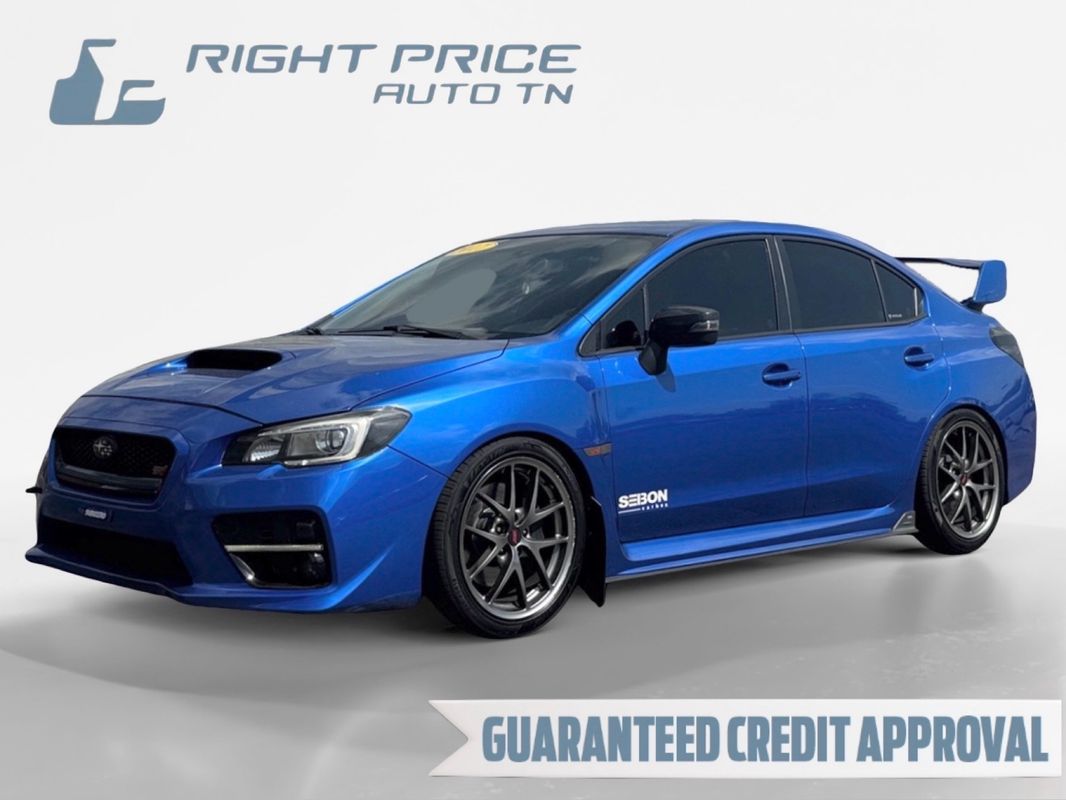 Blue 2017 Subaru WRX STI Limited with Wing Spoiler AWD Sedan All-Wheel Drive 6-Speed Manual
