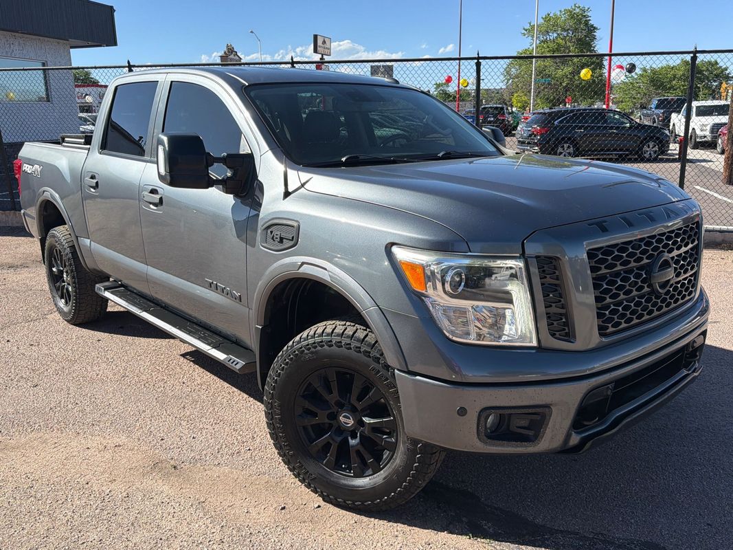 Gray 2017 Nissan Titan PRO-4X Crew Cab 4WD Pickup Truck Four-Wheel Drive 7-Speed Automatic