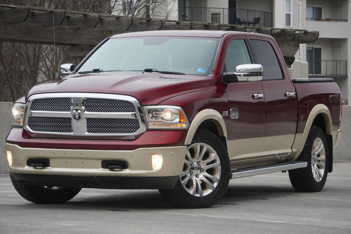 Red 2016 RAM 1500 Laramie Longhorn Crew Cab 4WD Pickup Truck Four-Wheel Drive 8-Speed Automatic