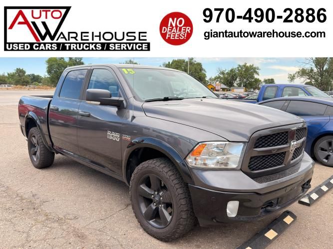 Gray 2015 RAM 1500 Pickup Truck Four-Wheel Drive 8-Speed Automatic