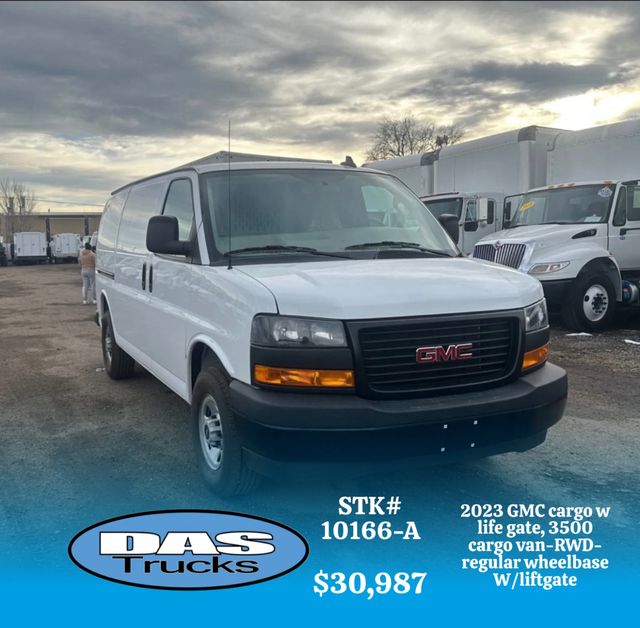 White 2023 GMC Savana Cargo 3500 RWD Van Rear-Wheel Drive 8-Speed Automatic