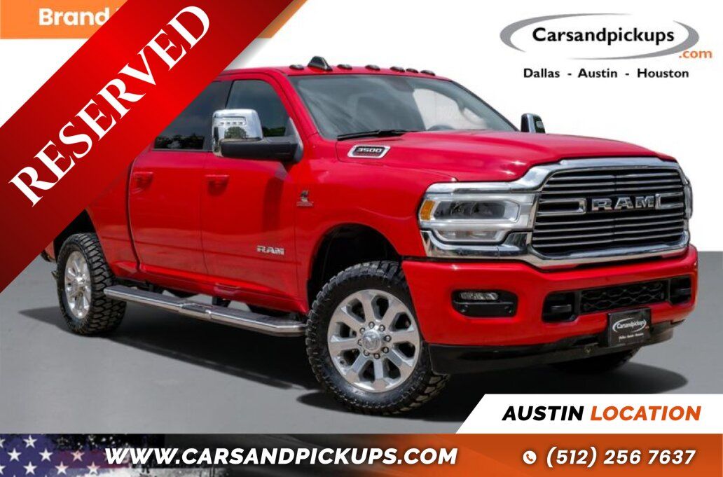 Red 2023 RAM 3500 Laramie Crew Cab 4WD Pickup Truck Four-Wheel Drive 6-Speed Automatic