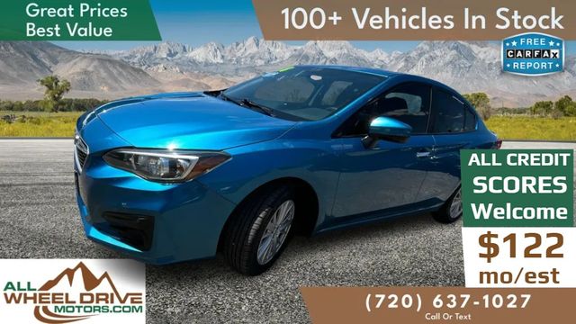 Blue 2018 Subaru Impreza Sedan All-Wheel Drive 7-Speed CVT