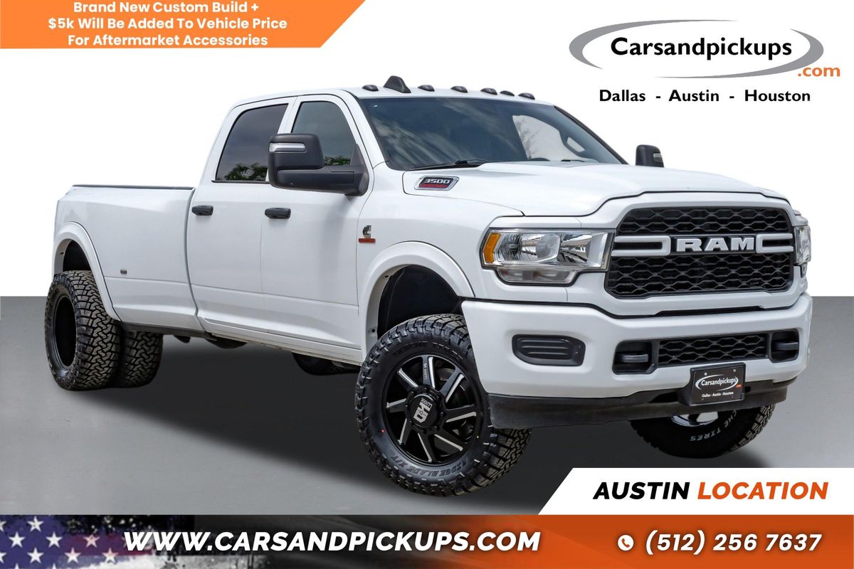 White 2024 RAM 3500 Tradesman Crew Cab LB DRW 4WD Pickup Truck Four-Wheel Drive 6-Speed Automatic