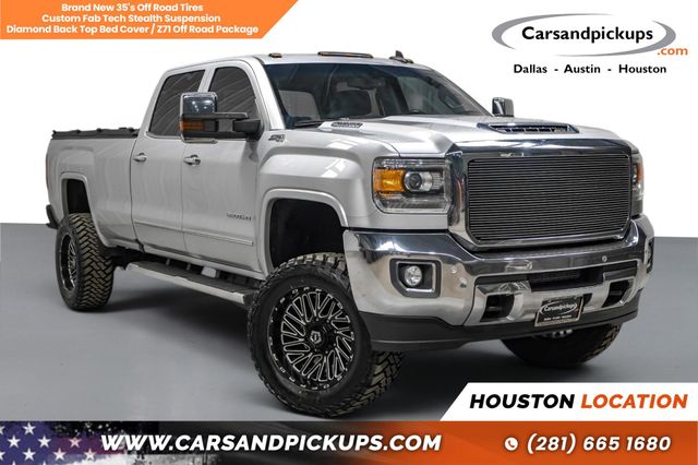 Silver 2019 GMC Sierra 3500HD SLT Crew Cab 4WD Pickup Truck Four-Wheel Drive 6-Speed Automatic