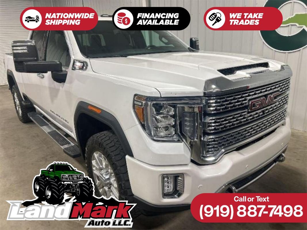 White 2021 GMC Sierra 3500HD Denali Crew Cab 4WD Pickup Truck Four-Wheel Drive Automatic