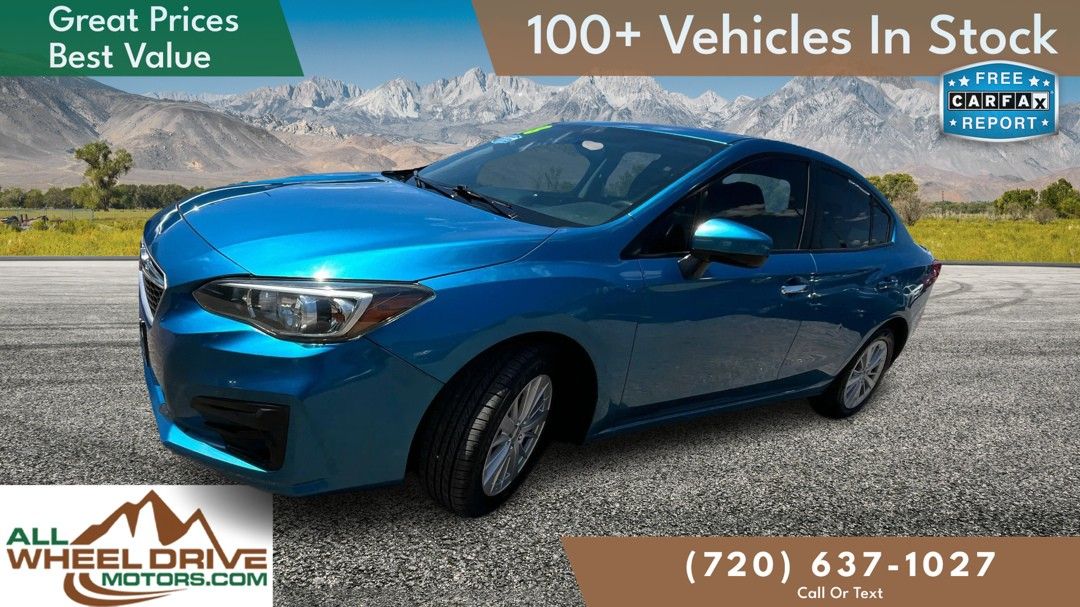 Blue 2018 Subaru Impreza Sedan All-Wheel Drive 7-Speed CVT