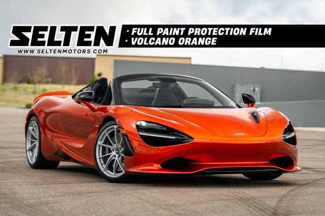 Orange 2024 McLaren 750S Spider RWD Convertible Rear-Wheel Drive 7-Speed Automatic