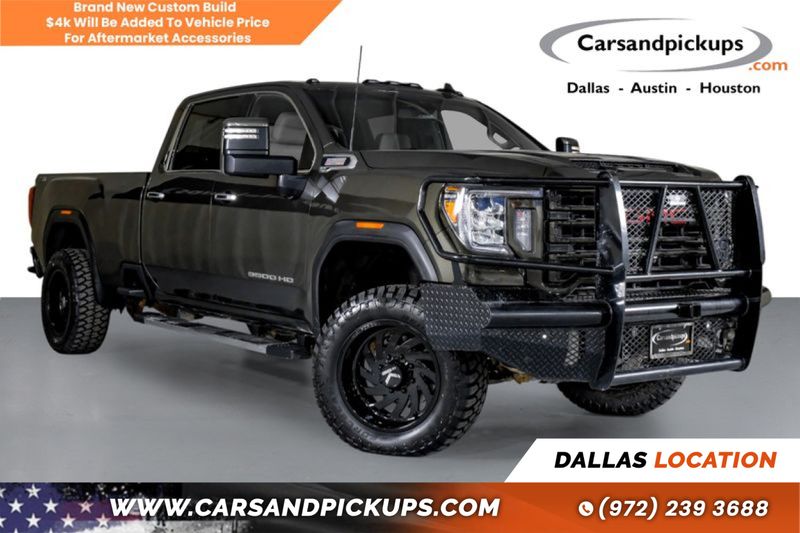 Green 2022 GMC Sierra 3500HD SLT Crew Cab 4WD Pickup Truck Four-Wheel Drive Automatic
