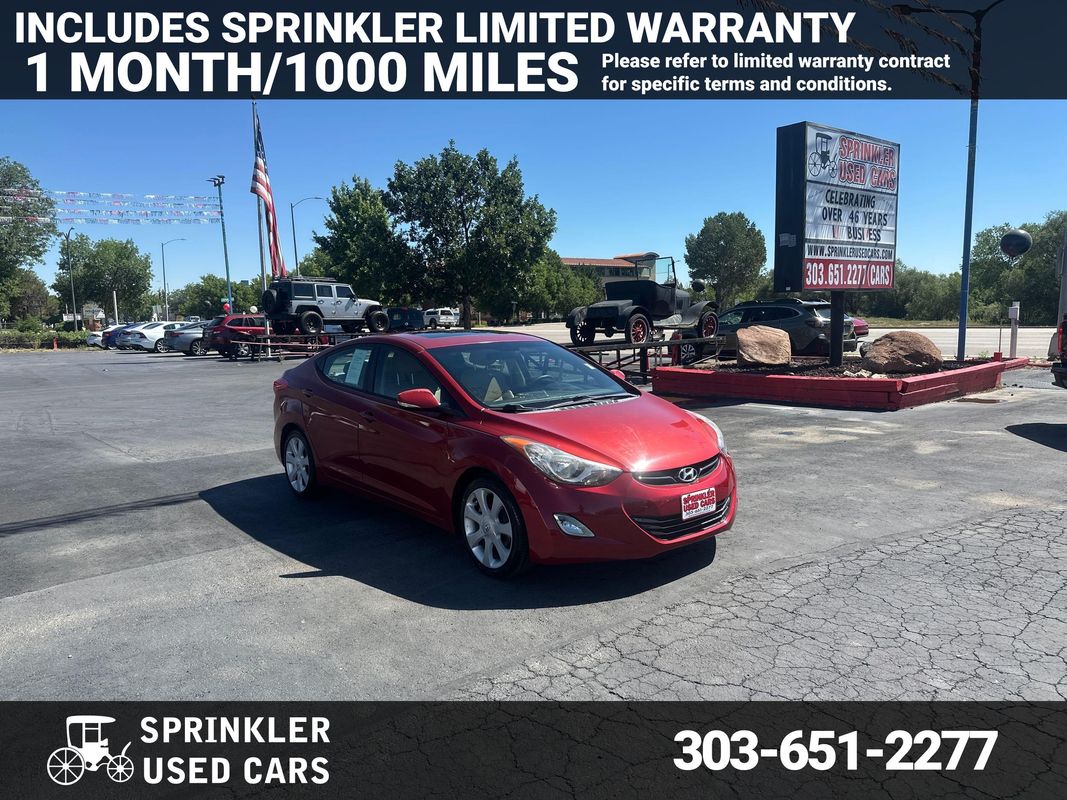 Red 2012 Hyundai Elantra Sedan Front-Wheel Drive 6-Speed Automatic