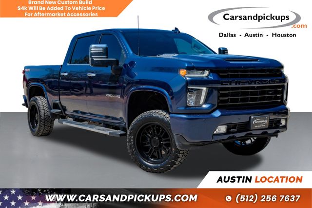 Blue 2022 Chevrolet Silverado 2500HD LTZ Crew Cab 4WD Pickup Truck Four-Wheel Drive Automatic