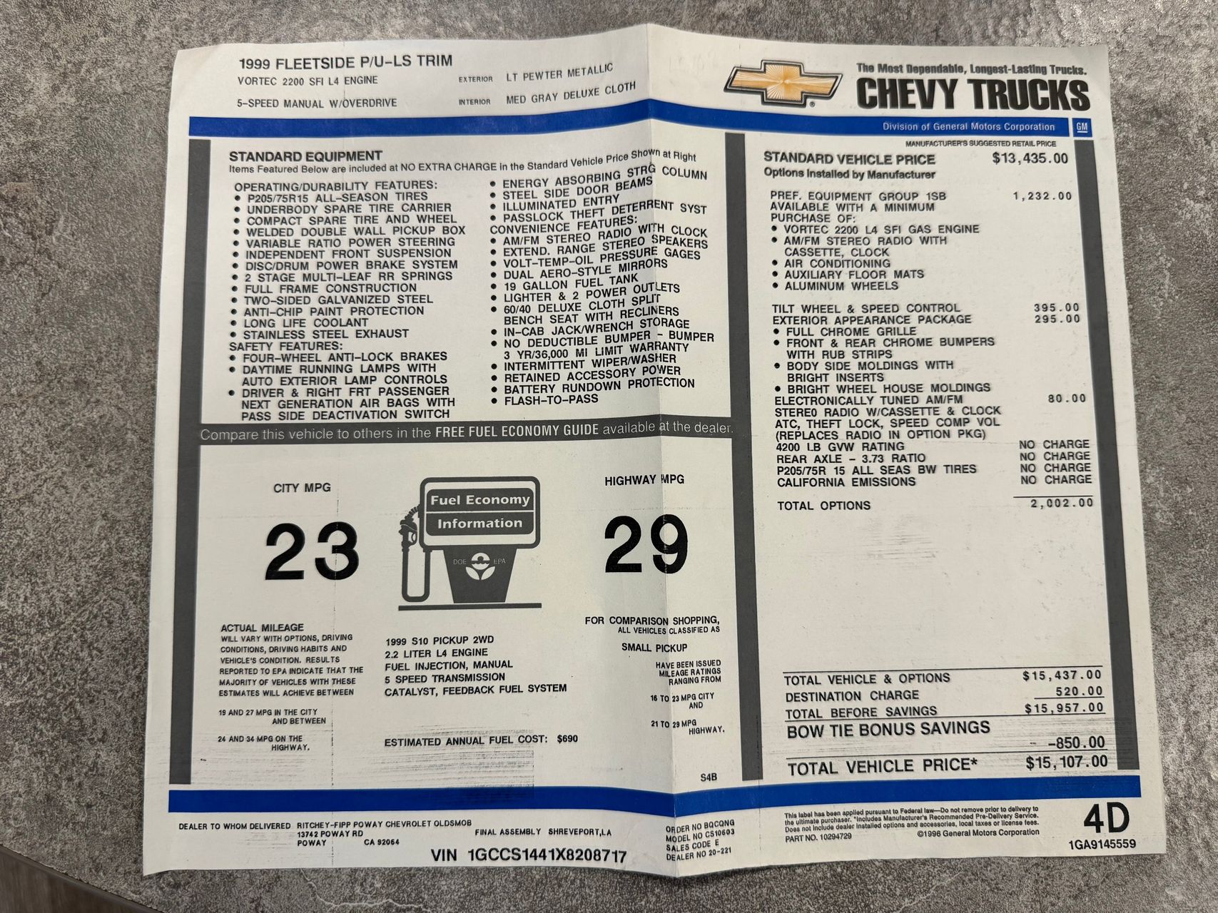 1999 Chevrolet S-10 11