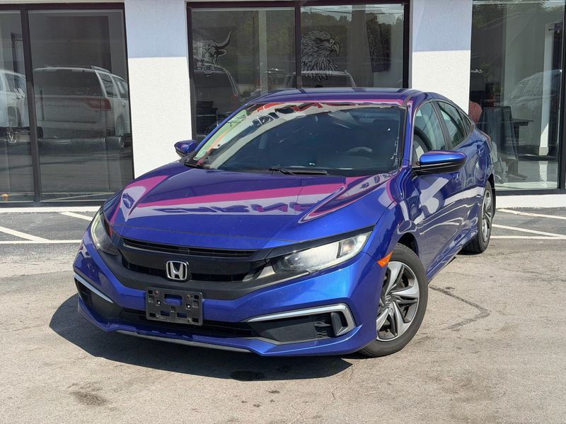 Blue 2020 Honda Civic Sedan Front-Wheel Drive Continuously Variable Transmission