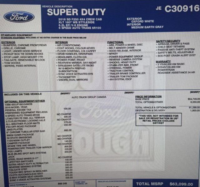 2018 Ford F-250 Super Duty XLT Crew Cab 4WD