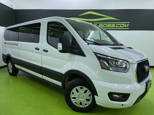 White 2023 Ford Transit Passenger 350 XLT Low Roof LB RWD Van Rear-Wheel Drive Automatic