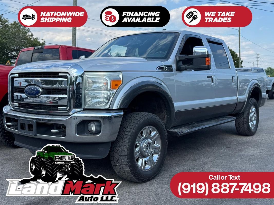 Silver 2015 Ford F-350 Super Duty Lariat Crew Cab 4WD Pickup Truck Four-Wheel Drive 6-Speed Automatic