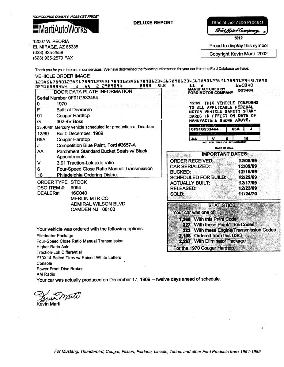 1970 Mercury Cougar 55