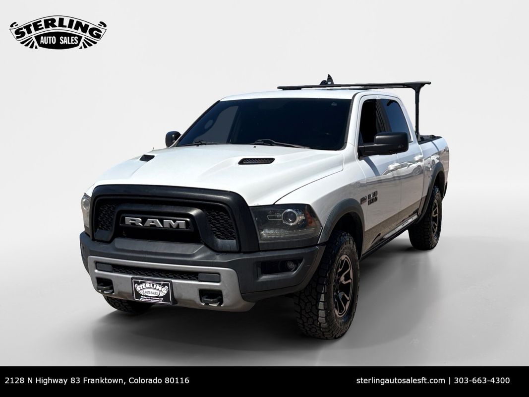 White 2015 RAM 1500 Rebel Crew Cab 4WD Pickup Truck Four-Wheel Drive 8-Speed Automatic