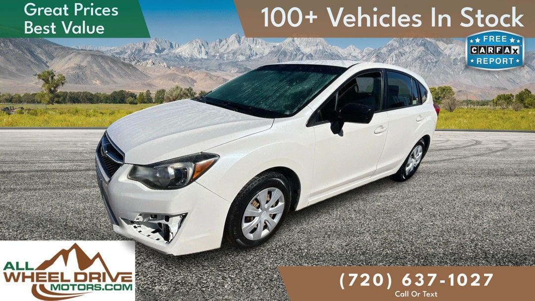 White 2016 Subaru Impreza 2.0i Hatchback AWD Hatchback All-Wheel Drive 6-Speed CVT