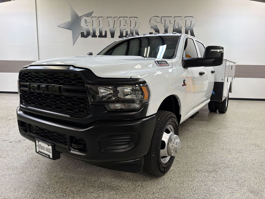 White 2024 RAM 3500 Chassis Pickup Truck Four-Wheel Drive 6-Speed Automatic
