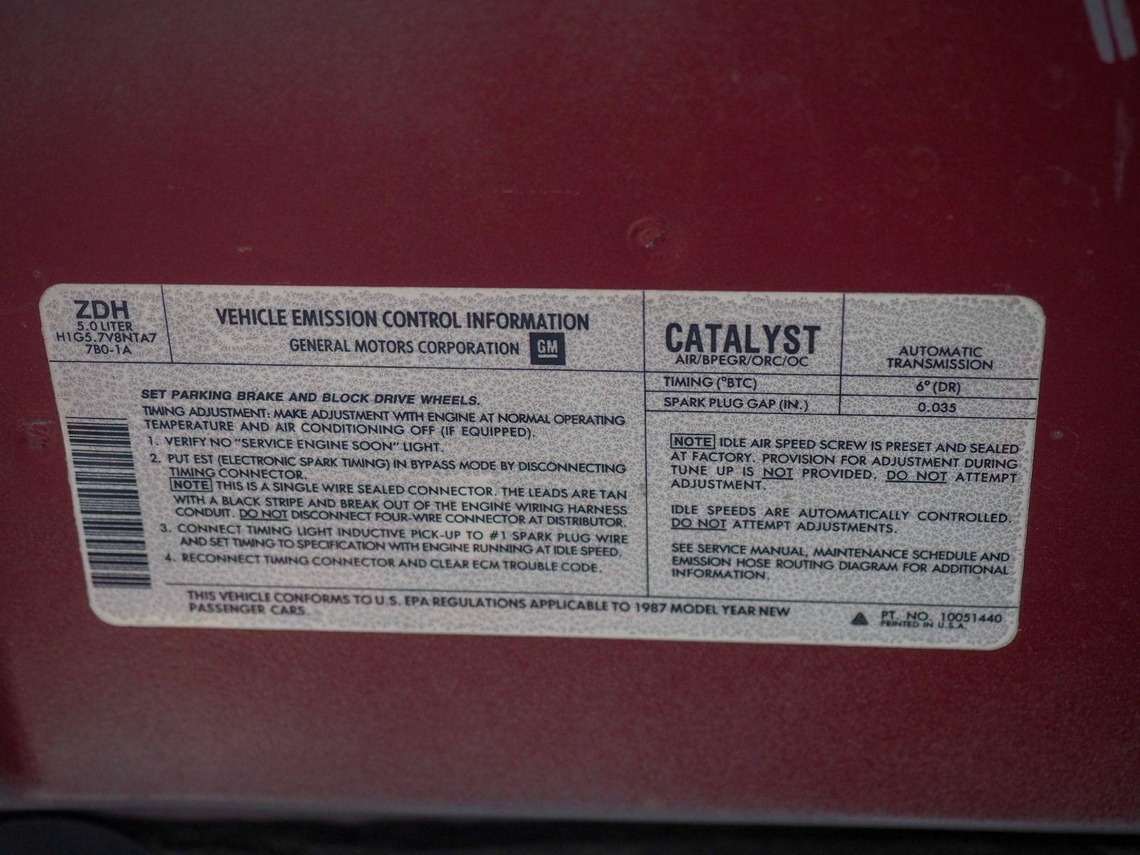 1987 Chevrolet Camaro 45