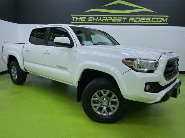 White 2017 Toyota Tacoma SR5 V6 Double Cab 4WD Pickup Truck Four-Wheel Drive Automatic
