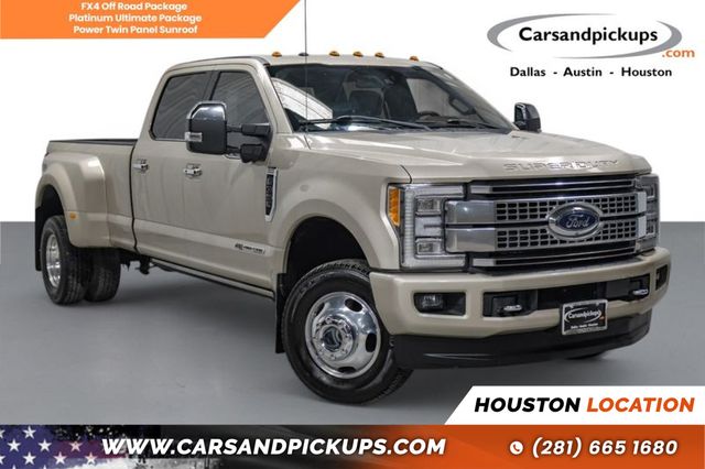 Gold 2018 Ford F-350 Super Duty Platinum Crew Cab LB DRW 4WD Pickup Truck Four-Wheel Drive 6-Speed Automatic