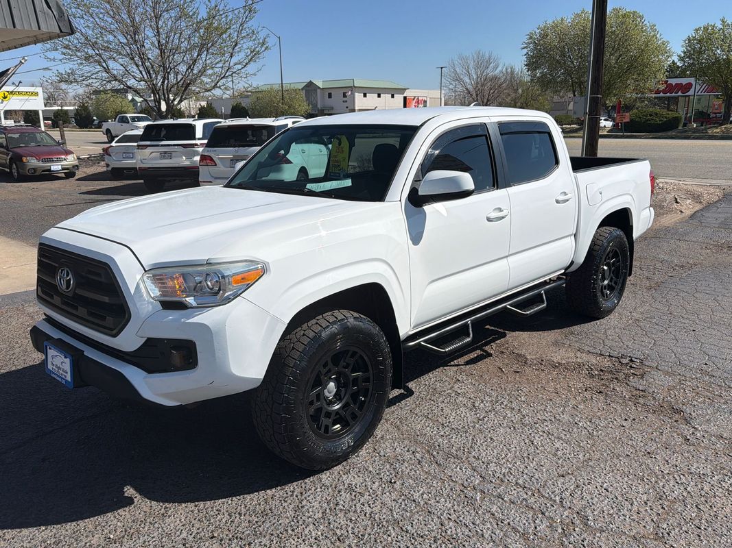 White 2016 Toyota Tacoma Double Cab V6 SR 4WD Pickup Truck Four-Wheel Drive 6-Speed Automatic