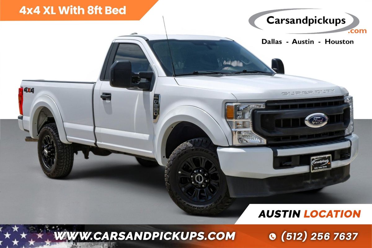 White 2021 Ford F-250 Super Duty Pickup Truck Four-Wheel Drive Automatic