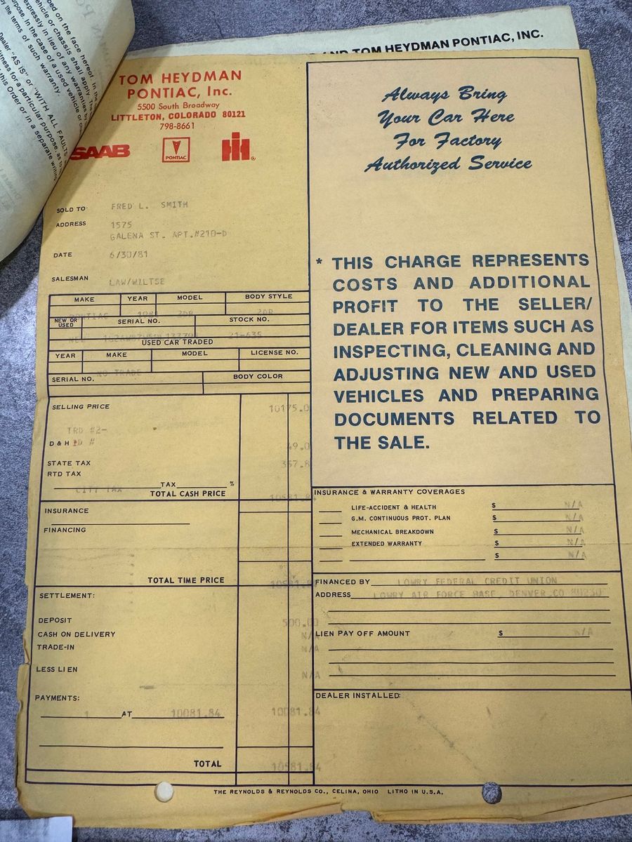 1981 Pontiac Firebird 100