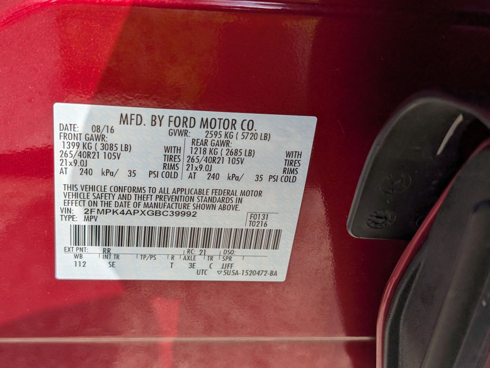 2016 Ford Edge 30