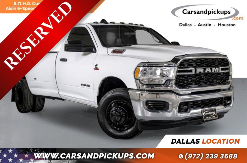 White 2022 RAM 3500 Tradesman Regular Cab LB DRW RWD Pickup Truck 4X2 6-Speed Automatic