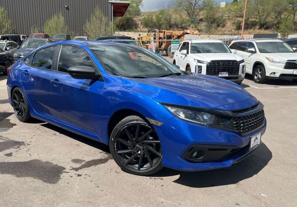 Blue 2020 Honda Civic Sport Sedan FWD Sedan Front-Wheel Drive Continuously Variable Transmission