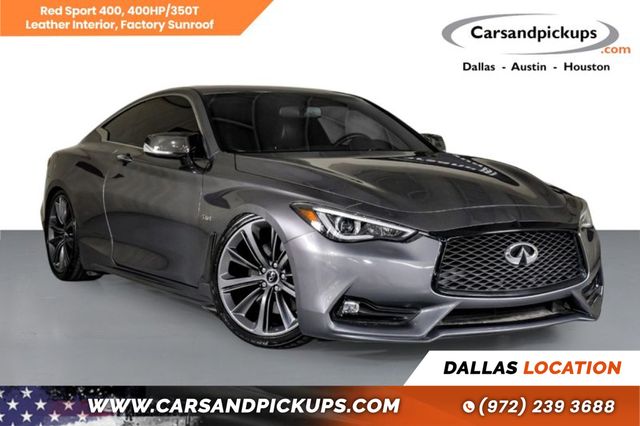 Gray 2018 INFINITI Q60 Red Sport 400 Coupe RWD Coupe Rear-Wheel Drive 7-Speed Automatic