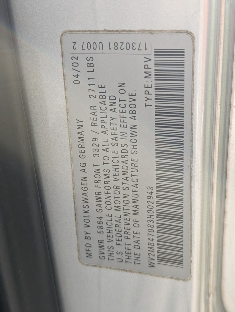 2003 Volkswagen EuroVan 106