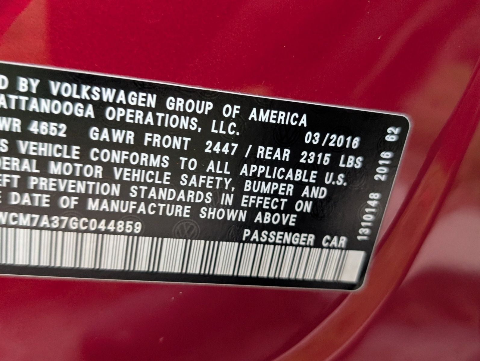 2016 Volkswagen Passat 11