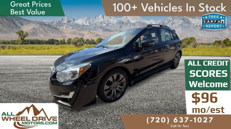 Black 2016 Subaru Impreza Hatchback All-Wheel Drive 6-Speed CVT