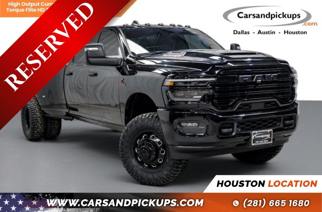 Black 2025 RAM 3500 Laramie Crew Cab LB DRW 4WD Pickup Truck Four-Wheel Drive 8-Speed Automatic
