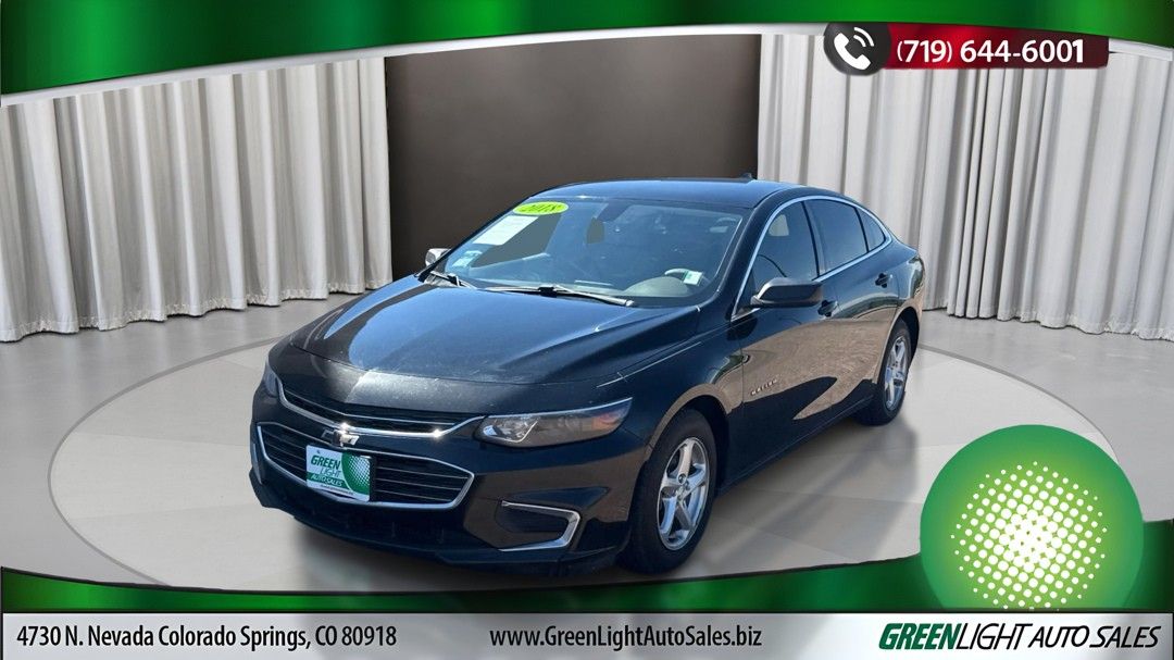 Black 2018 Chevrolet Malibu Sedan Front-Wheel Drive 6-Speed Automatic