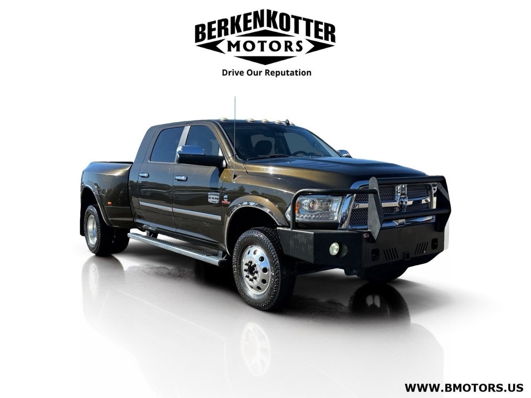 Brown 2014 RAM 3500 Laramie Longhorn Mega Cab DRW 4WD Pickup Truck Four-Wheel Drive 6-Speed Automatic