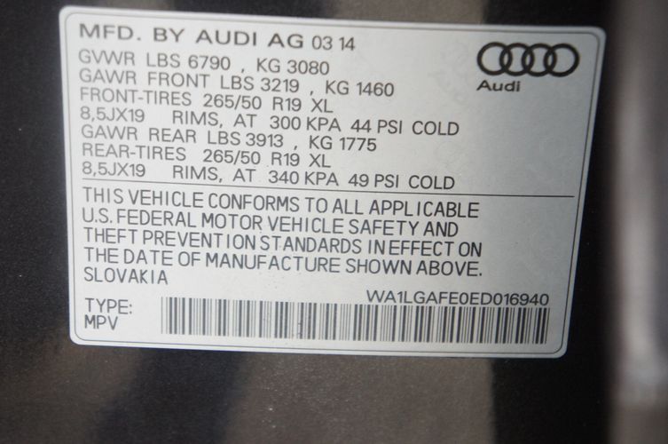 Pr code audi