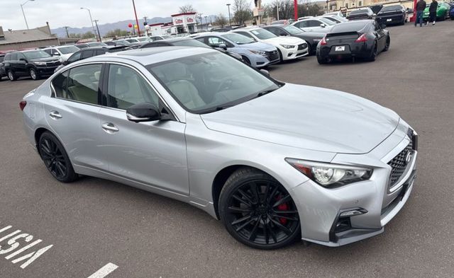 Silver 2019 INFINITI Q50 Red Sport 400 AWD Sedan All-Wheel Drive 7-Speed Automatic
