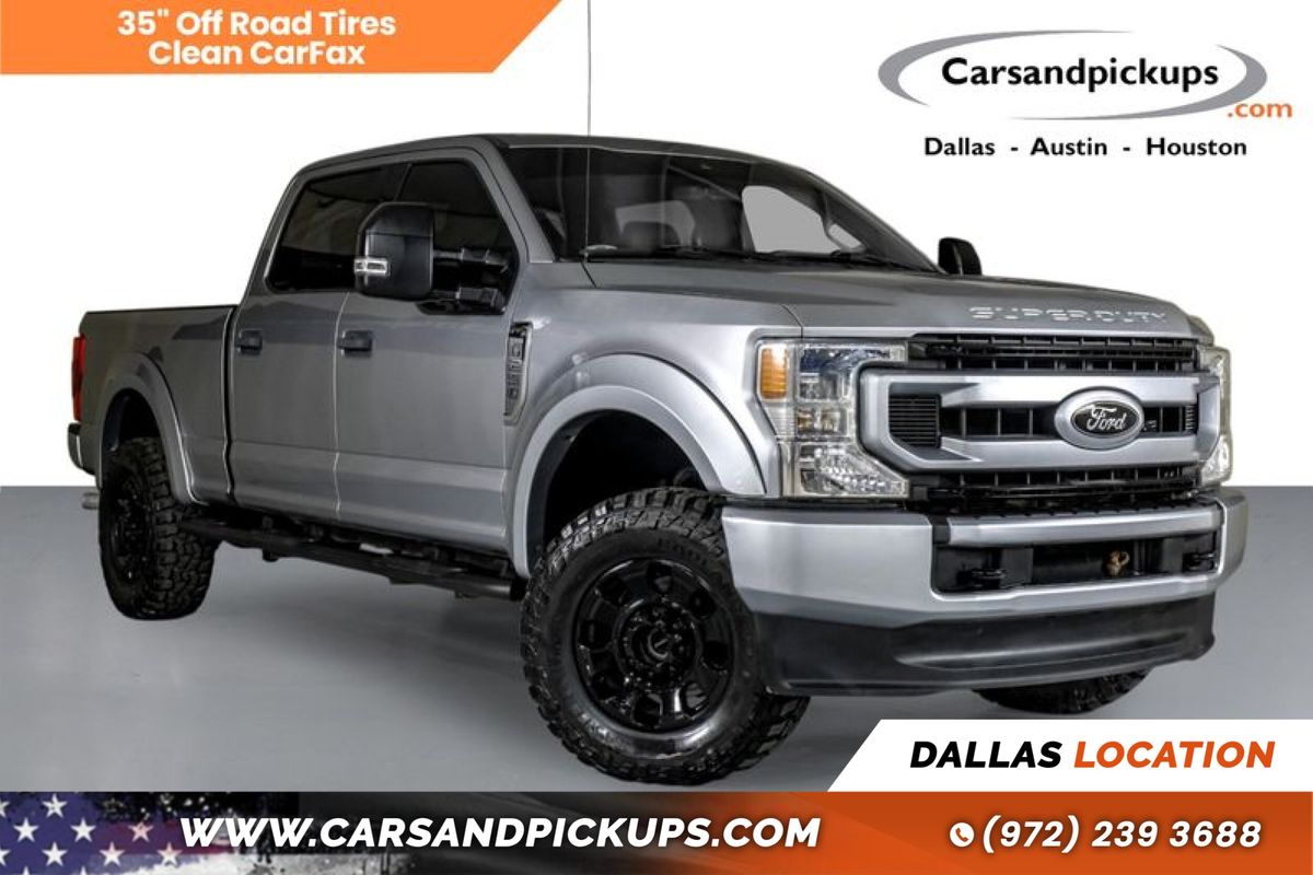 Silver 2020 Ford F-250 Super Duty XLT Crew Cab 4WD Pickup Truck Four-Wheel Drive 6-Speed Automatic