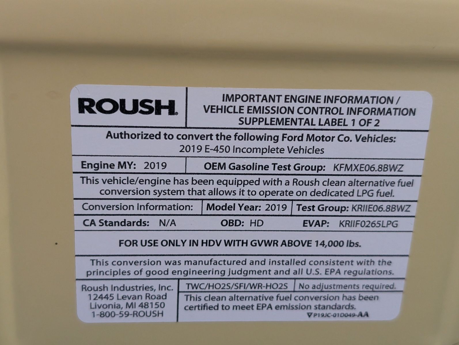 2019 Ford E-Series Chassis 140