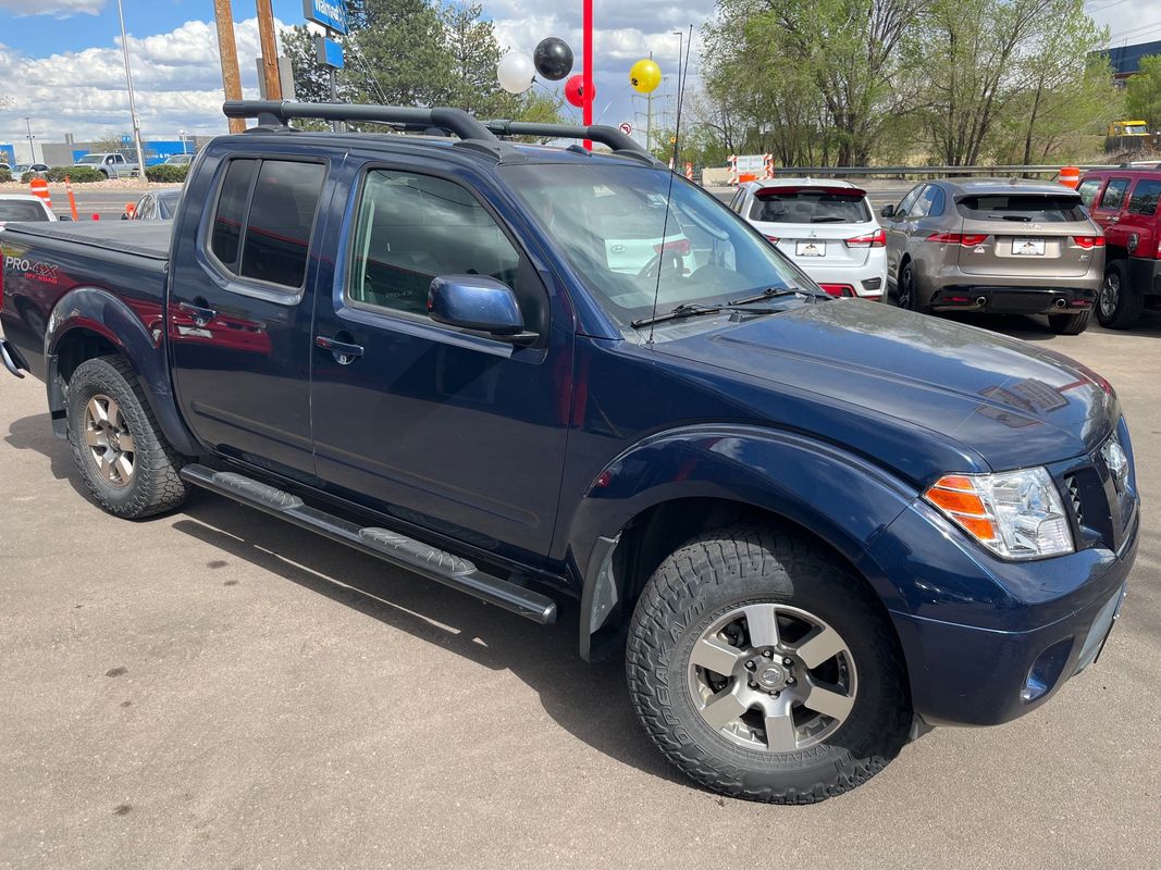 Blue 2011 Nissan Frontier PRO-4X Crew Cab 4WD Pickup Truck Four-Wheel Drive 5-Speed Automatic