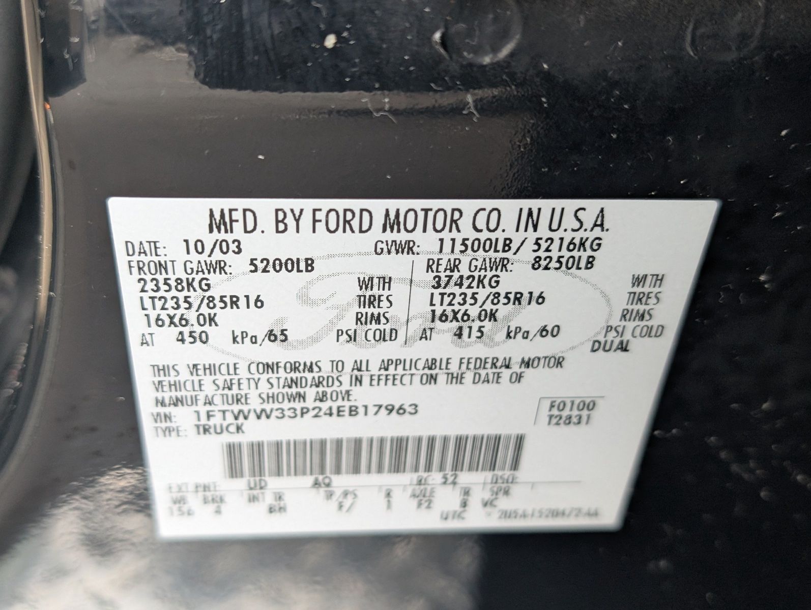 2004 Ford F-350 Super Duty 140